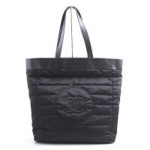 CHANEL Coco Mark Tote Bag Reversible Diaper Black